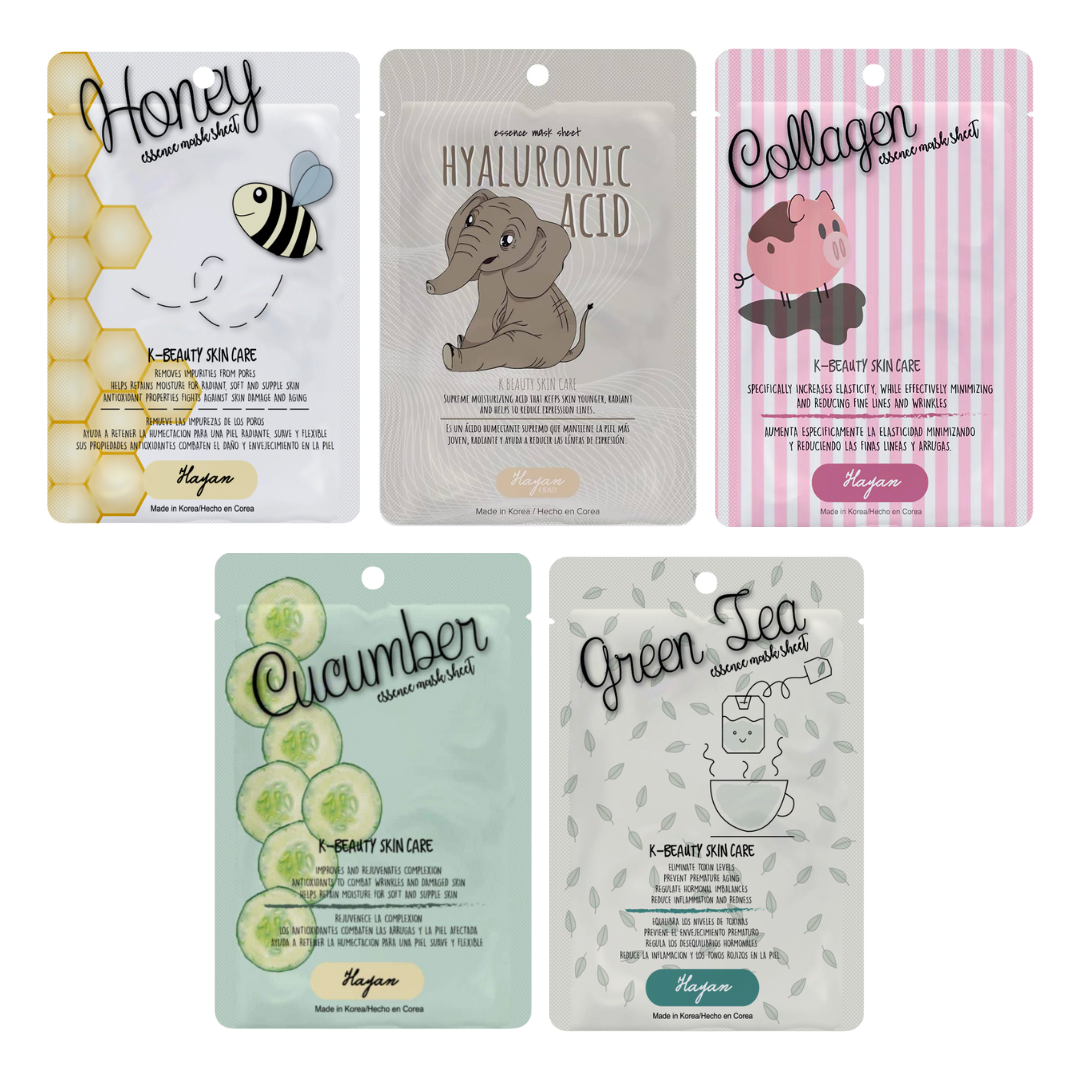 Hayan K Beauty |Skincare Pack 5 Face Masks - 4 set