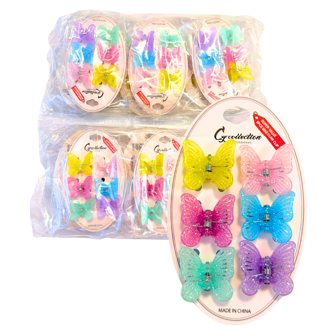 Hair Butterfly Clips Bag 12 pcs