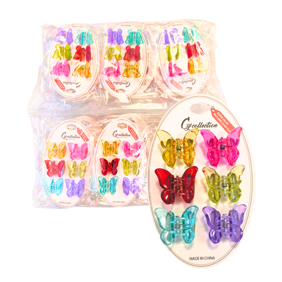 Hair Butterfly Clips Bag 12 pcs
