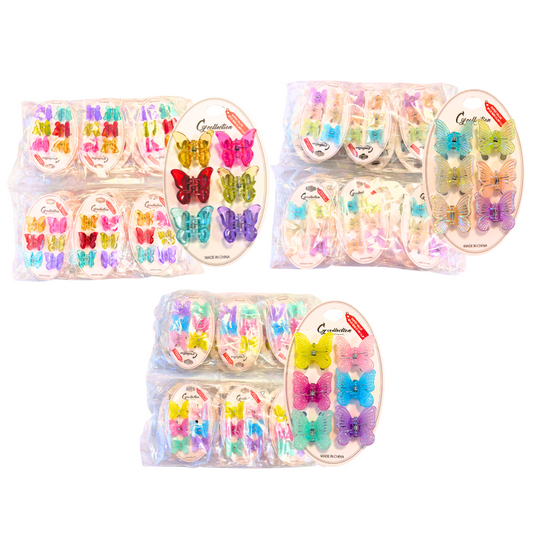 Hair Butterfly Clips Bag 12 pcs