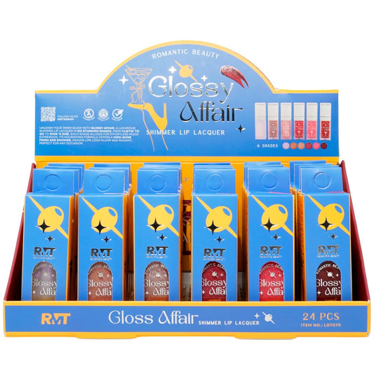 Romantic Beauty | Glossy Affair Shimmer Lip Lacquer  24 pcs